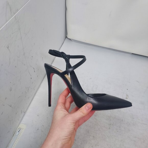 Christian Louboutin Black Jenlove Ankle Strap Pointed Toe Pump - Picture 3 of 14